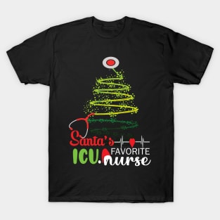 Santa's Favorite ICU Nurse.. ICU Nurse christmas gift T-Shirt